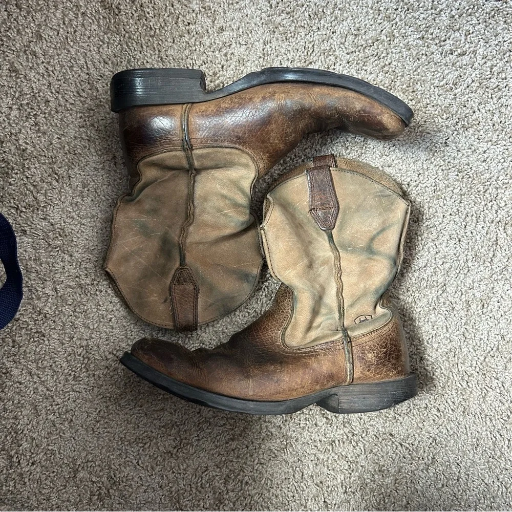 Men’s Brown Ariat Rambler Western Leather Boots Size 10 |A4